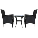 Jardí Rattan Bistro Set Black