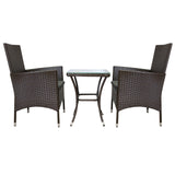 Jardí Rattan Bistro Set Brown