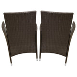 Jardí Rattan Bistro Set Brown