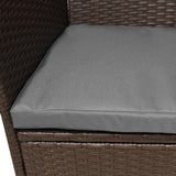 Jardí Rattan Bistro Set Brown