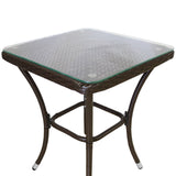 Jardí Rattan Bistro Set Brown
