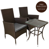 Jardí Rattan Bistro Set Brown