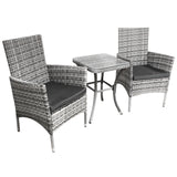 Jardí Rattan Bistro Set Light Grey