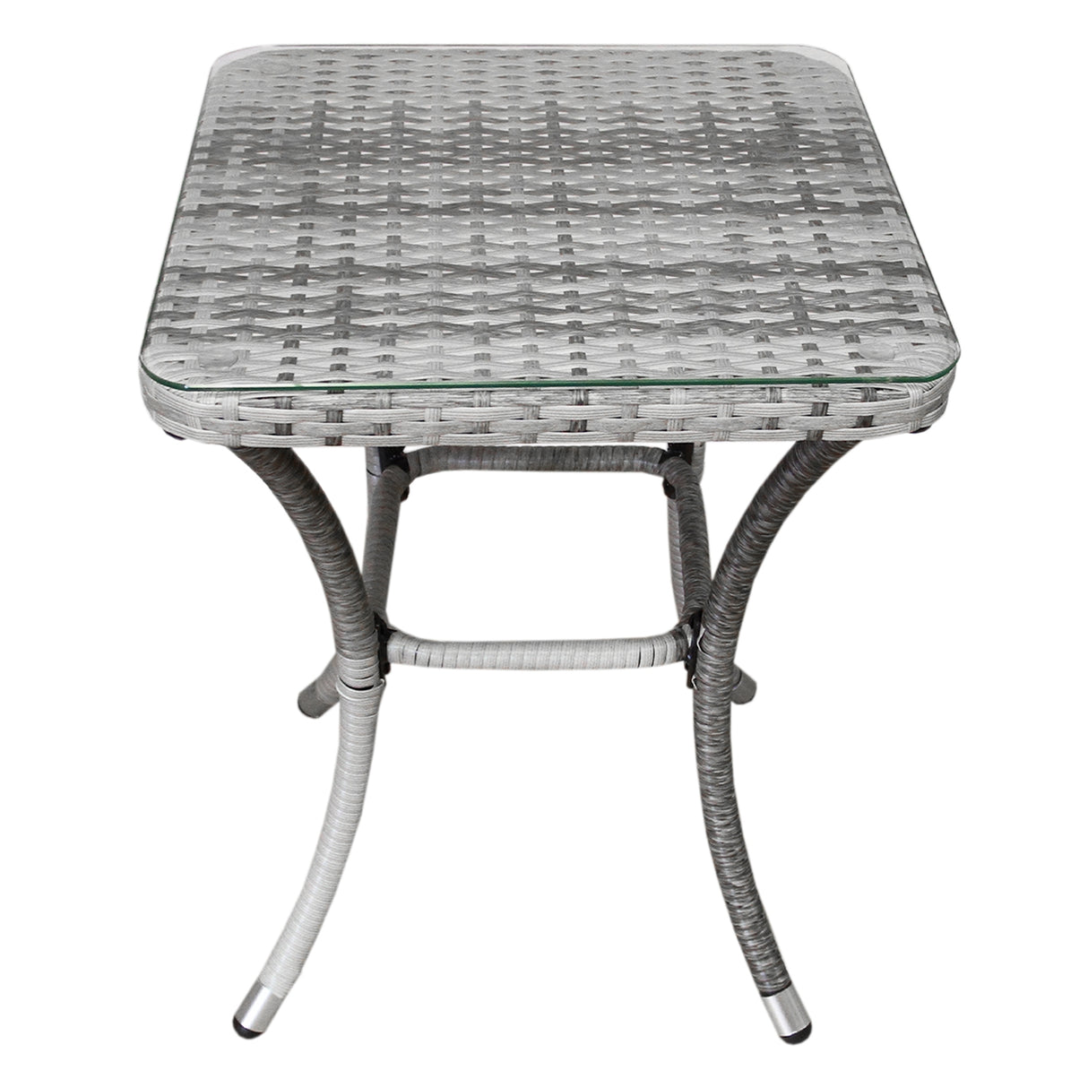Jardí Rattan Bistro Set Light Grey
