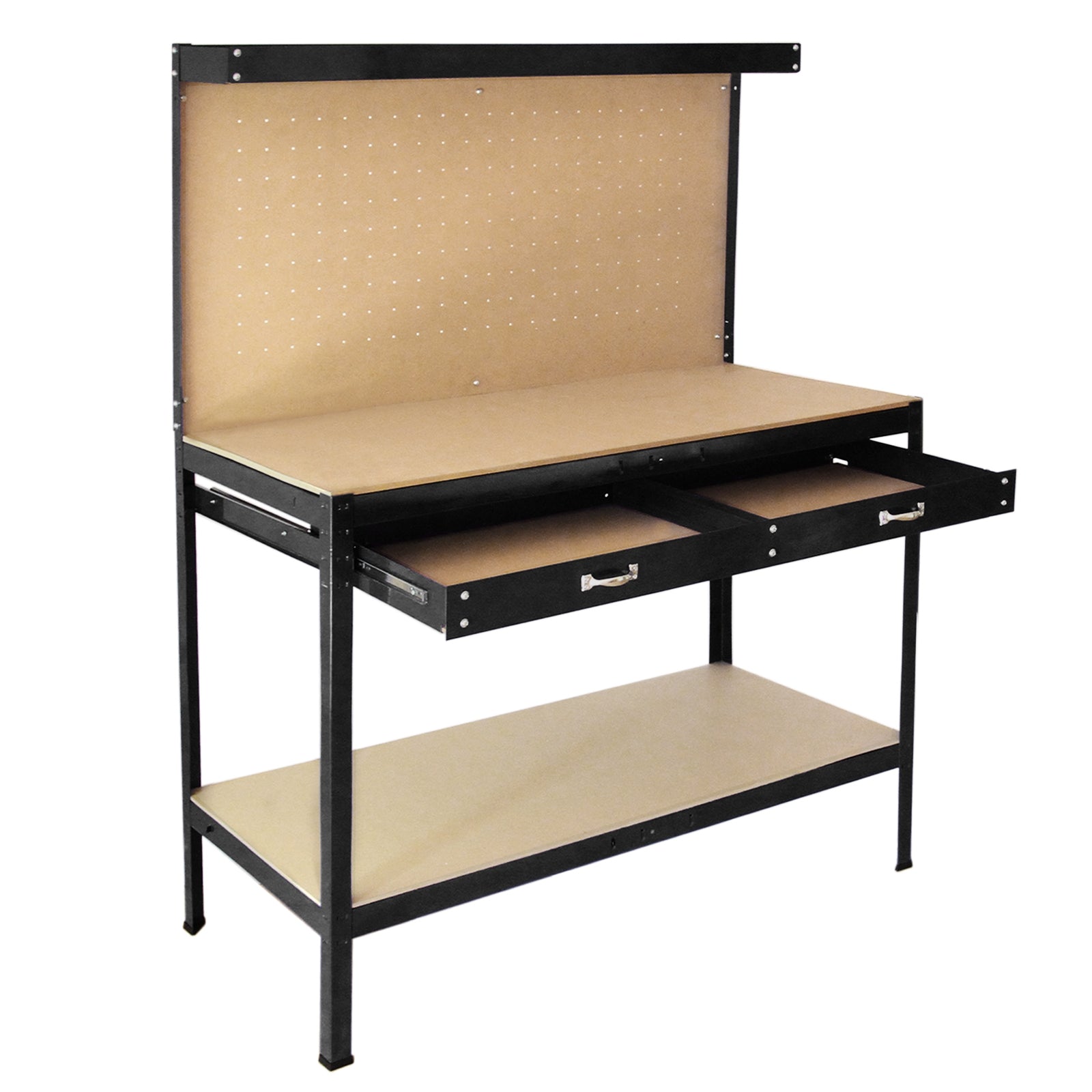 こはてんです様…【work-bench type2〈改〉】オーダー制作専用 Workbench With Pegboard And Drawer In Black – Monster Shop UK