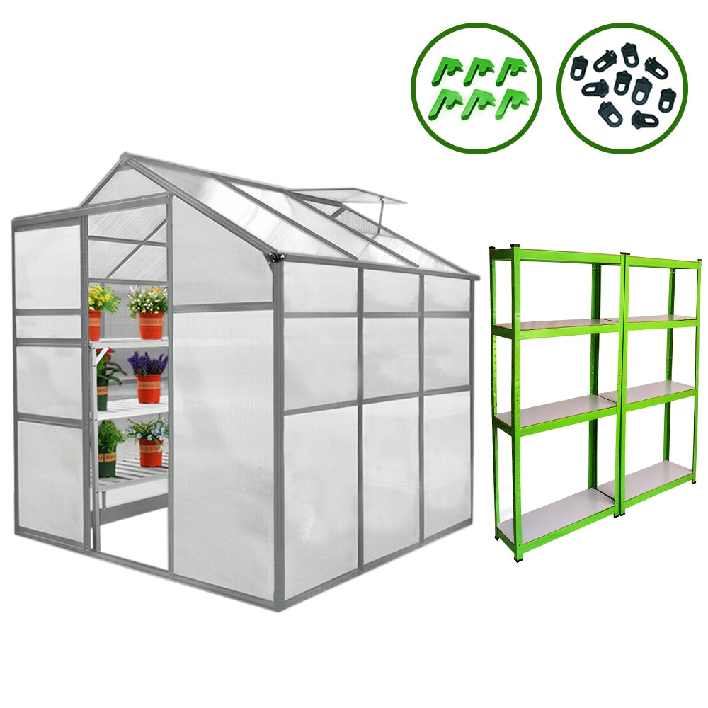 Greenhouse 6ft x 6ft And 2 x Water-resistant Racks