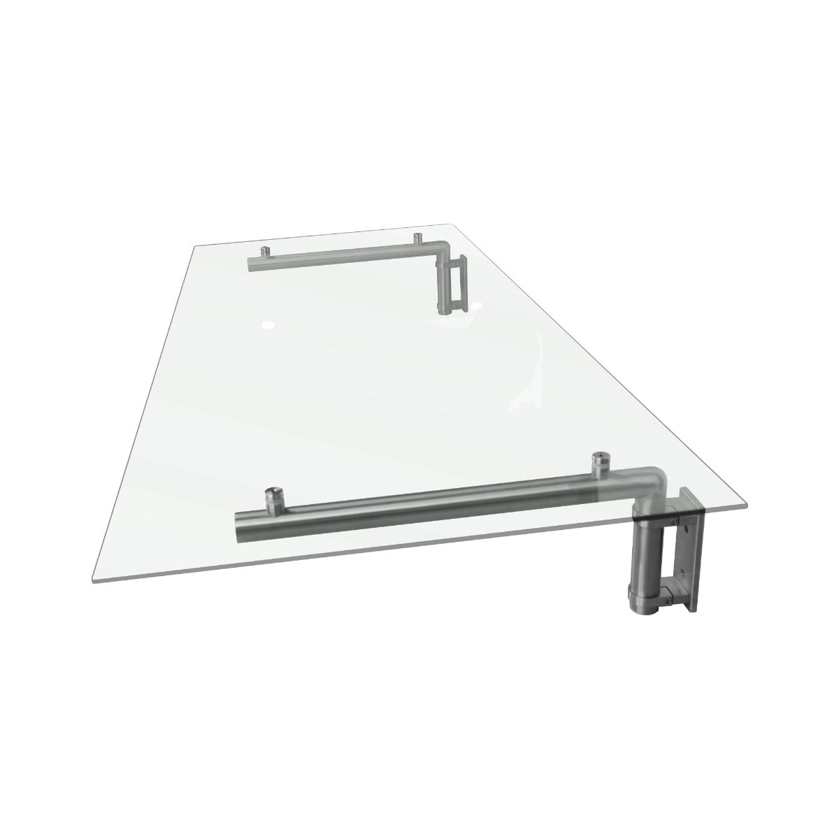 MonsterShop Glass Door Canopy & Brackets, 144cm W, 80cm D