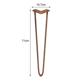 4 x 28" Hairpin Legs - 2 Prong - 12mm - Antique Copper