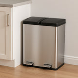 60L Dual Pedal Bin In Stainless Steel