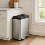 60L Dual Pedal Bin In Stainless Steel