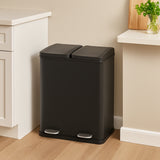 60L Dual Pedal Bin In Black