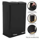 60L Dual Pedal Bin In Black