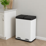 60L Dual Pedal Bin In White