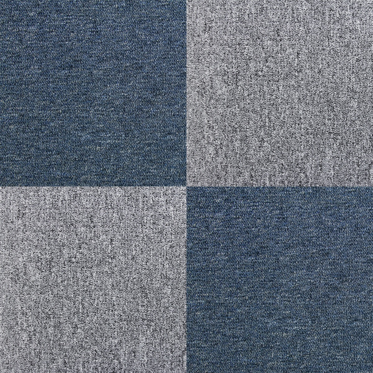 40 x Carpet Tiles 10m2 / Storm Blue & Platinum Grey