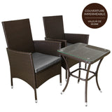 Jardí Rattan Bistro Set Brown