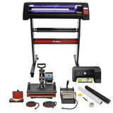 Vinyl Cutter LED, 5 in 1 Heat Press, Printer, Signcut Pro & Weeding Kit Bundle