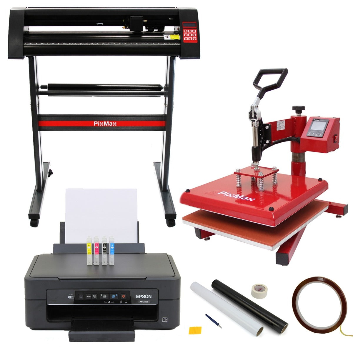 38cm Swing Press, 720mm Vinyl Cutter, Epson Printer & Weeding Kit