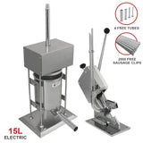 15L Electric Sausage Stuffer & Clipper Bundle
