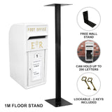 White Royal Mail Post Box with Stand