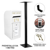 White Royal Mail Post Box with Stand