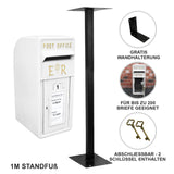 White Royal Mail Post Box with Stand