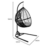 Hanging Rattan Egg Chair - Black