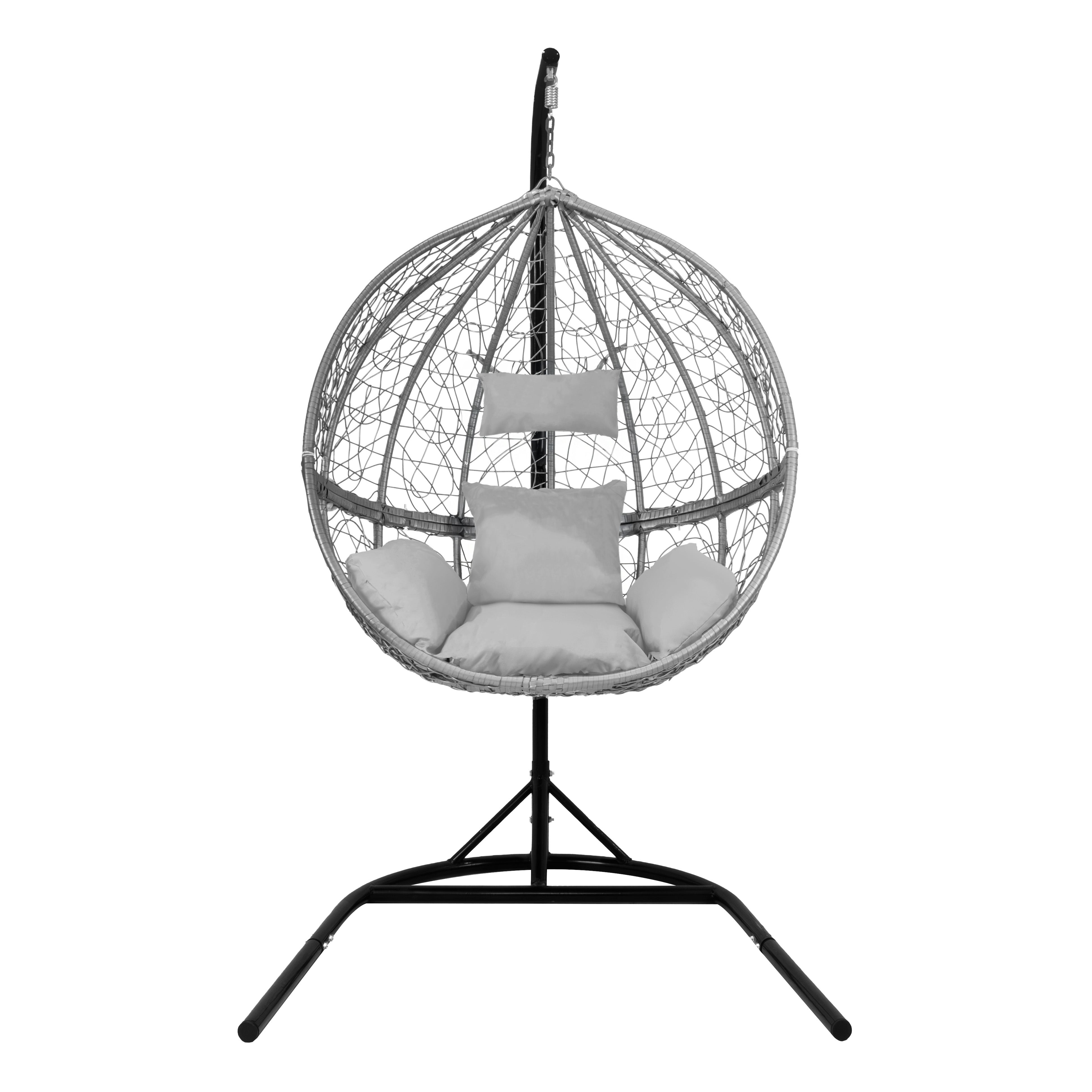 Hanging Rattan Egg Chair Grey – Monster Shop UK