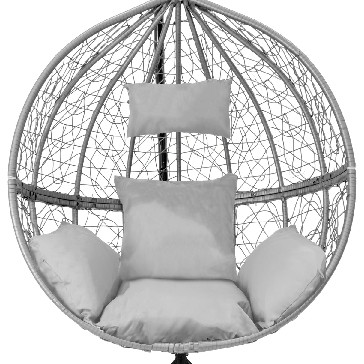 Hanging Rattan Egg Chairs x 2 - Grey