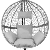 Hanging Rattan Egg Chairs x 2 - Grey