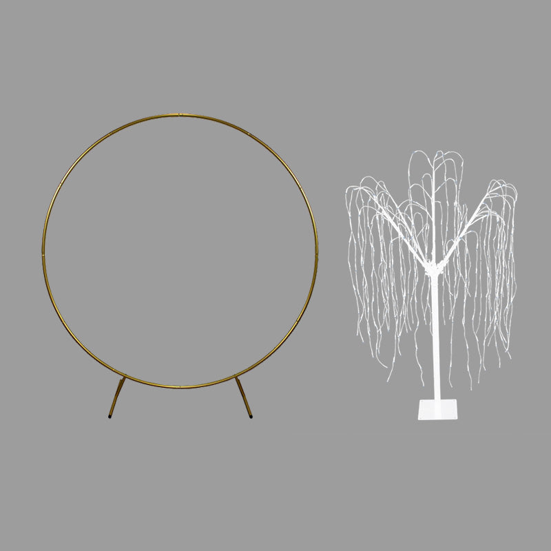 Wedding Moongate - Gold & 1 x Weeping Willow Tree 240cm Warm White