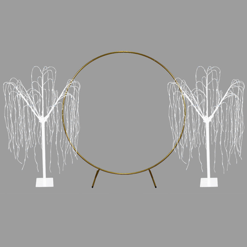 Wedding Moongate - Gold & 2 x Weeping Willow Tree 180cm Cool White