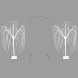 Wedding Moongate - Silver & 2 x Weeping Willow Tree 180cm Warm White