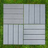 99 x WPC Decking Floor Tiles 30x30cm 9 SQM - Grey