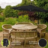 Black 3m LED Cantilever Parasol