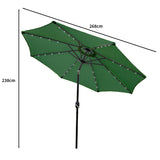 Green 2.7m LED Tilt Parasol