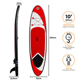 10ft Red Inflatable Paddle Board