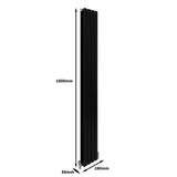 Designer Flat Panel Radiators Matt Black 1800mm x 280mm