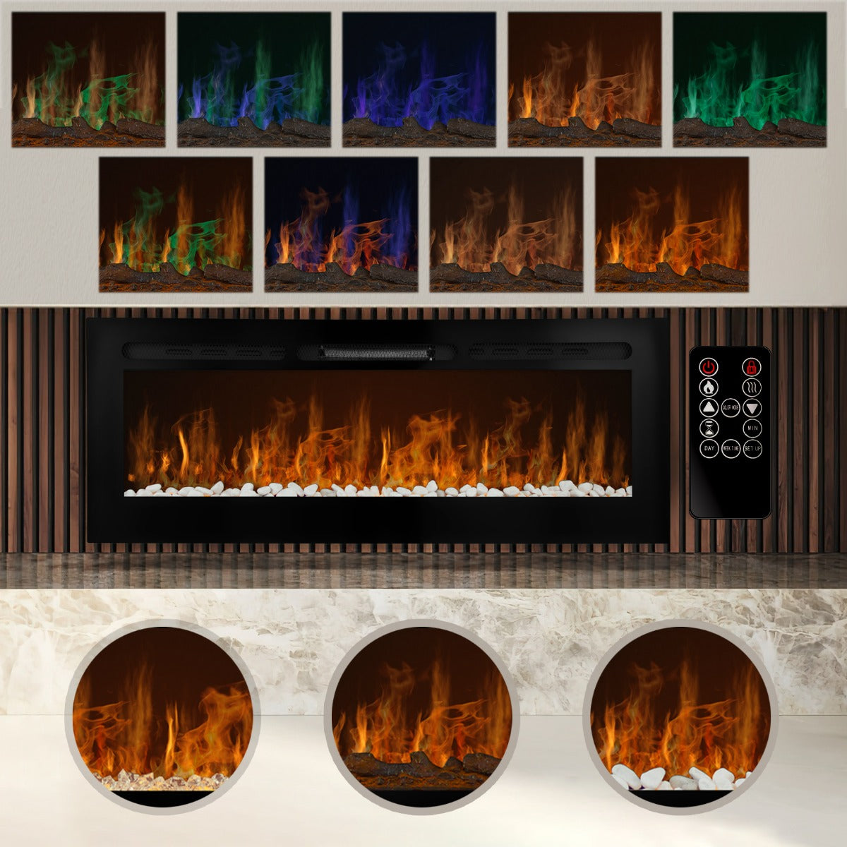 Electric Inset Fireplace 50”