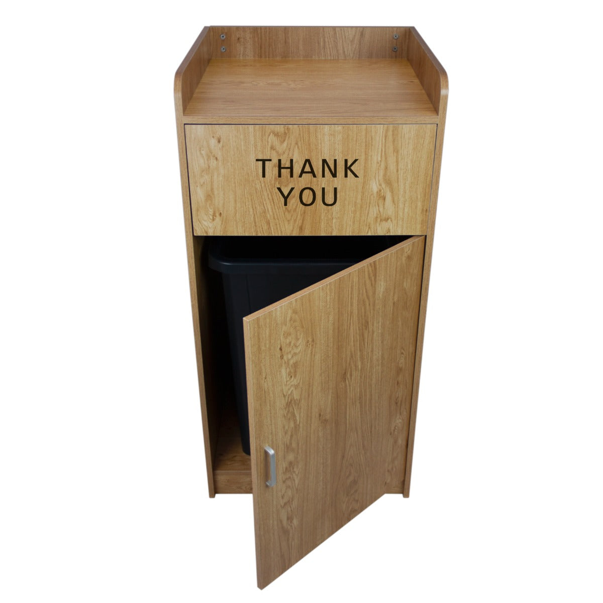 Light Oak Wooden Litter Bin & Tray Stand