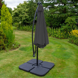 Grey 3m LED Cantilever Parasol & Plain Base