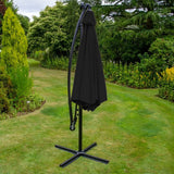 Black 3m LED Cantilever Parasol