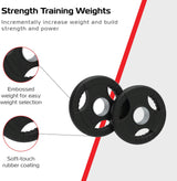 2 x 1.25kg Olympic Tri-Grip Rubber Weight Black Plates