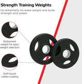 2 x 2.5kg Olympic Tri-Grip Rubber Weight Black Plates