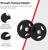 2 x 10kg Olympic Tri-Grip Rubber Weight Black Plates