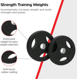 2 x 15kg Olympic Tri-Grip Rubber Weight Black Plates