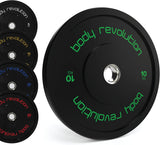 Body Revolution 2 x 10kg Black Olympic Bumper Plates