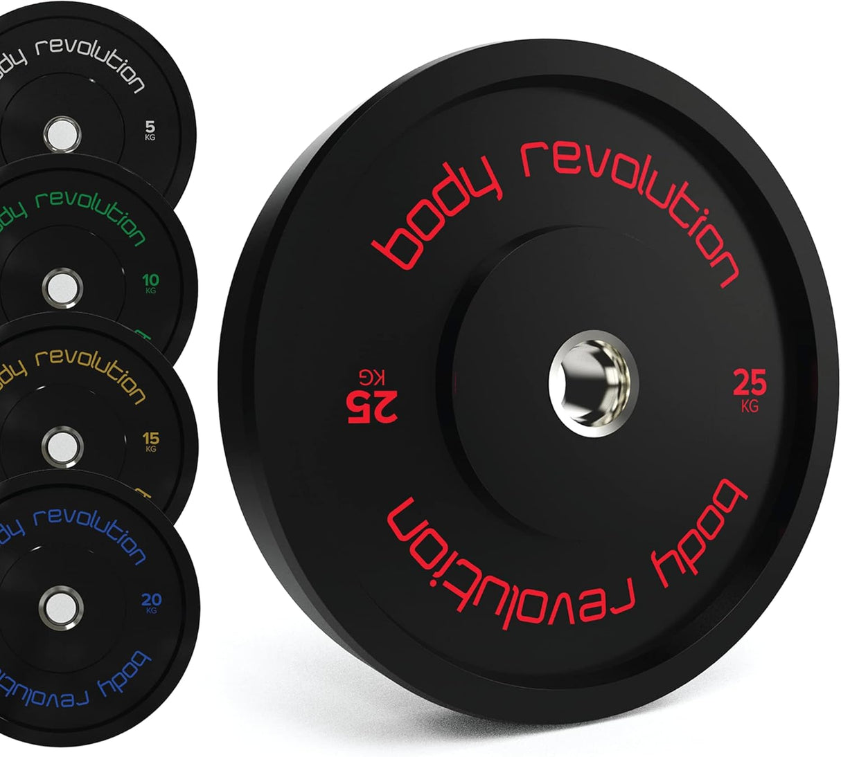 Body Revolution 2 x 25kg Black Olympic Bumper Plates