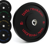 Body Revolution 2 x 25kg Black Olympic Bumper Plates