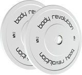 Body Revolution 2 x 5Kg White Olympic Bumper Plates