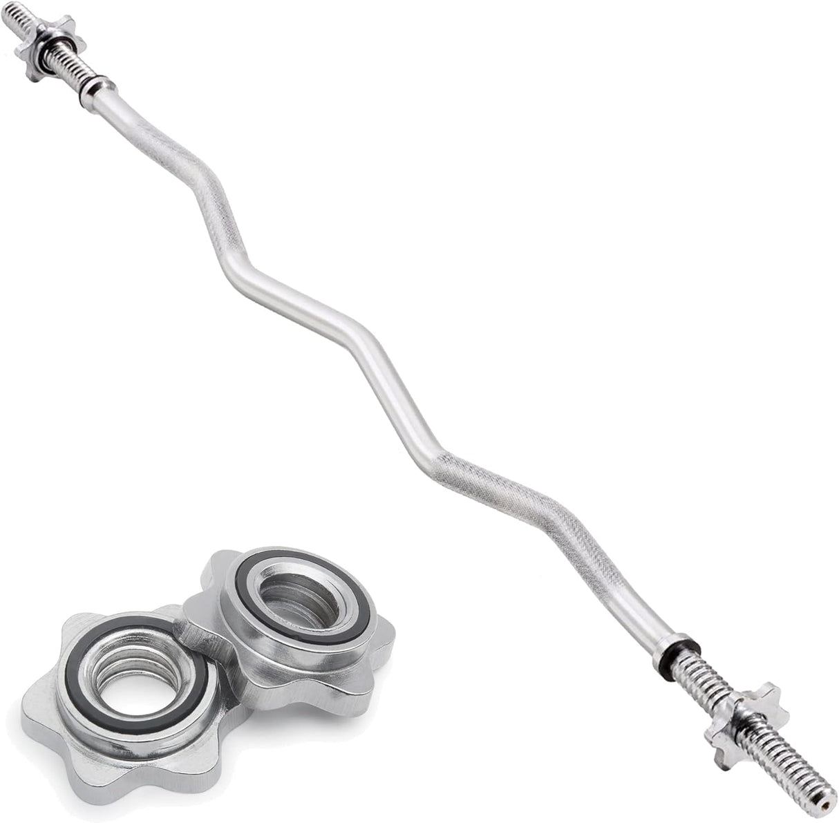 Body Revolution 1.2m EZ Barbell Bar with Spinlock Collars